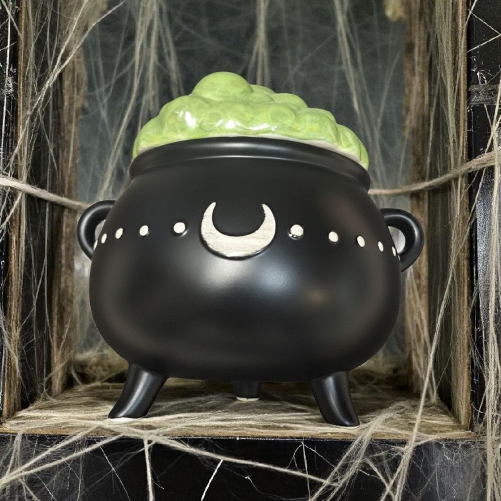10 Strawberry Street Witch’s Brew Cauldron Cookie Jar Black With Green Bubbles